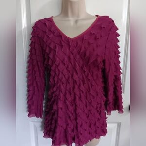 Notations szM purple Ruffled shirt